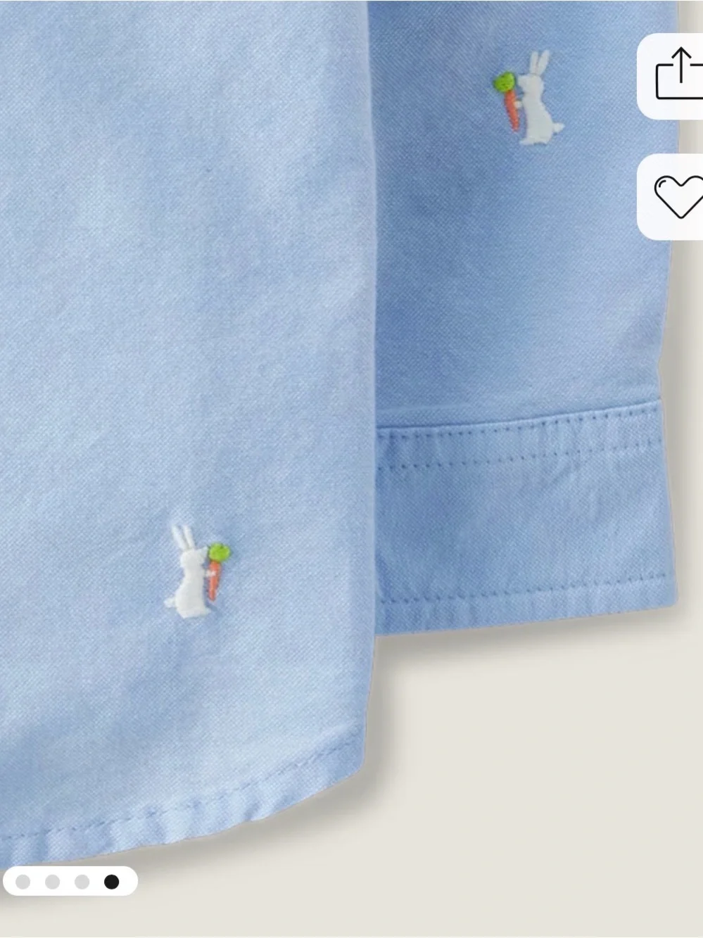 Gymboree Boys Embroidered Bunny Oxford Button Up Shirt Easter Blue 18-24 Months
